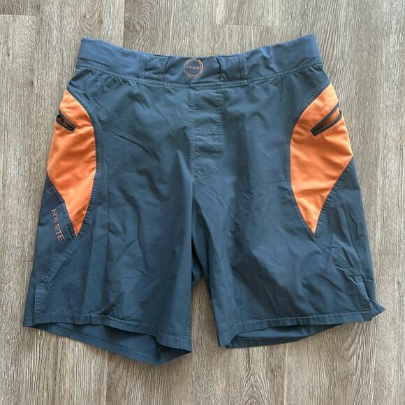 Hylete Grey & Orange Helix Athletic 9" Shorts Medium - Picture 1 of 5